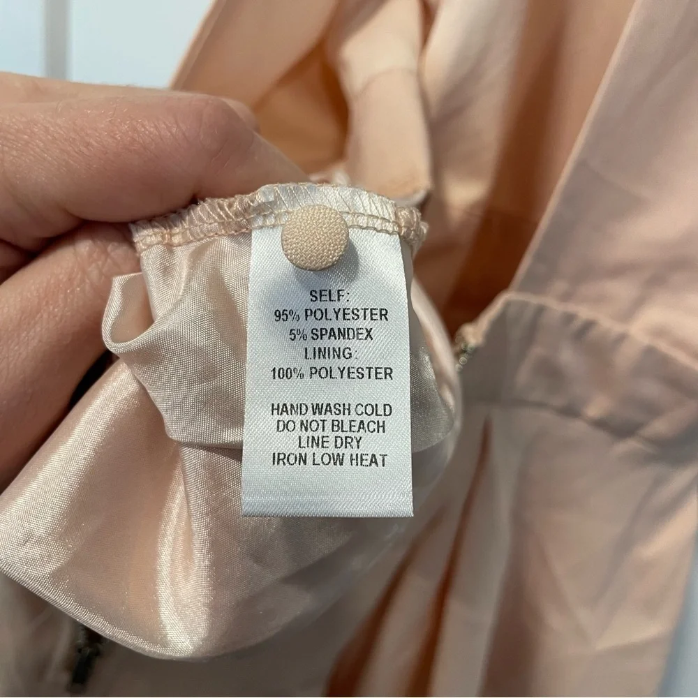 Lulus Dress Womens Medium Peach Back Zip Lined Stretchy Halter Skater - Picture 7 of 10